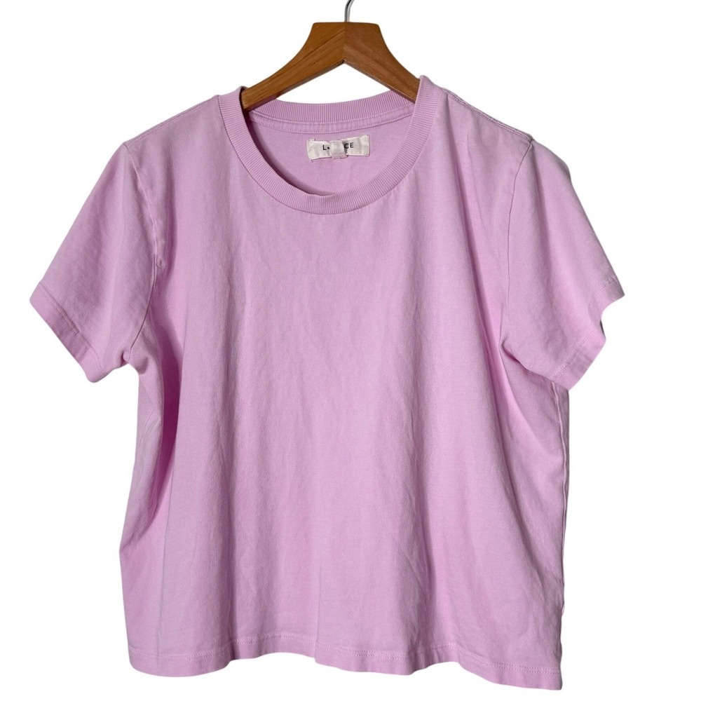 L Space All Day Top Lilac Short Sleeve Crew Neck T-Shirt Womens Size Medium